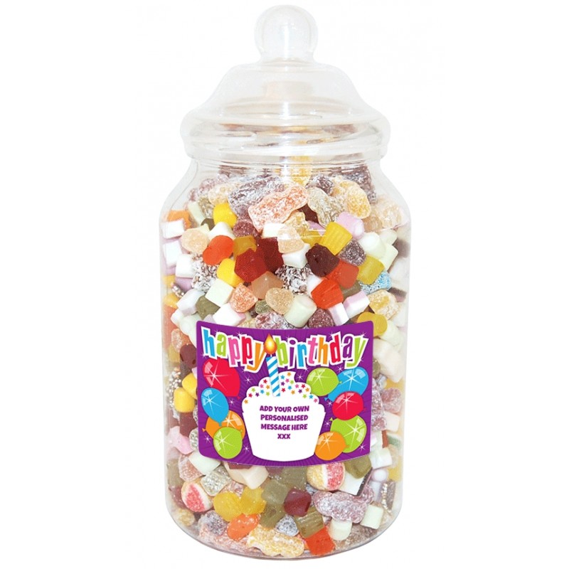 Personalised Birthday Cake Giant Sweet Jar