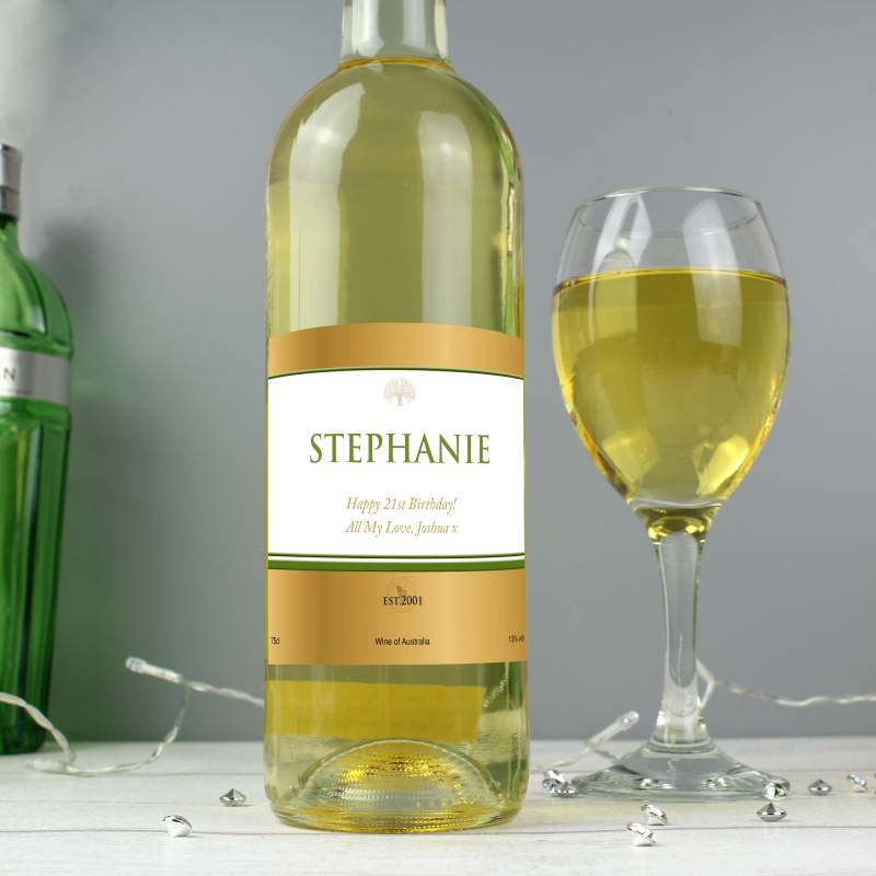 Personalised Gold Label White Wine