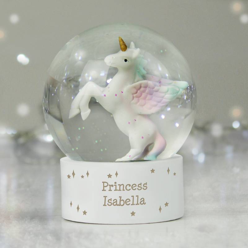 Personalised Unicorn Snow Globe